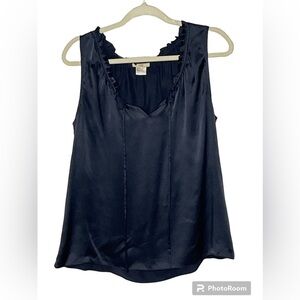 Nubby Black Silk Tank Top Sz Large
